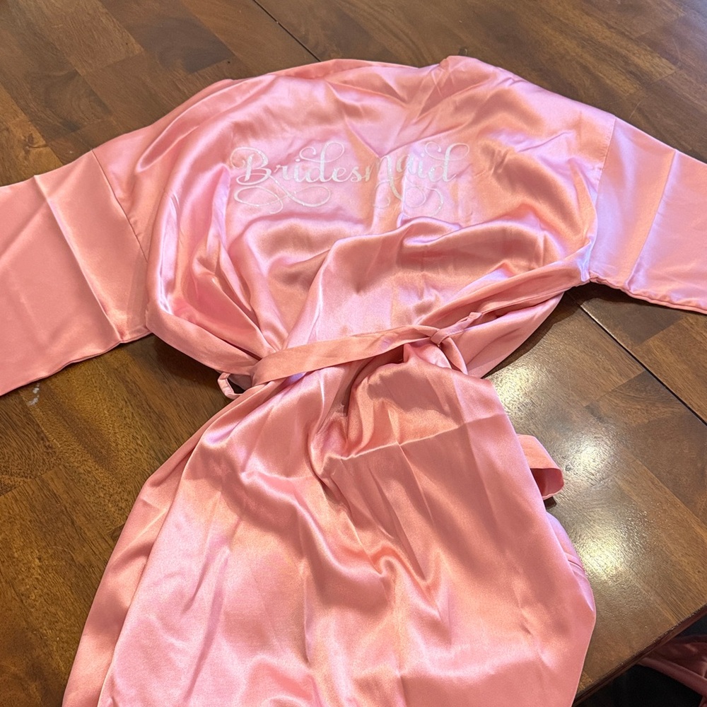 Pink Satin Bridesmaid Robe